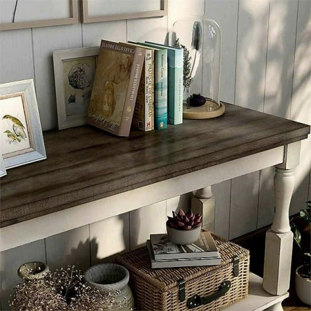 Calandra : Bàn Trang Trí, Bàn Console - Trắng + Xám 